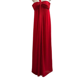 Max & Cleo Red Chiffon one shoulder Maxi Dress NWT